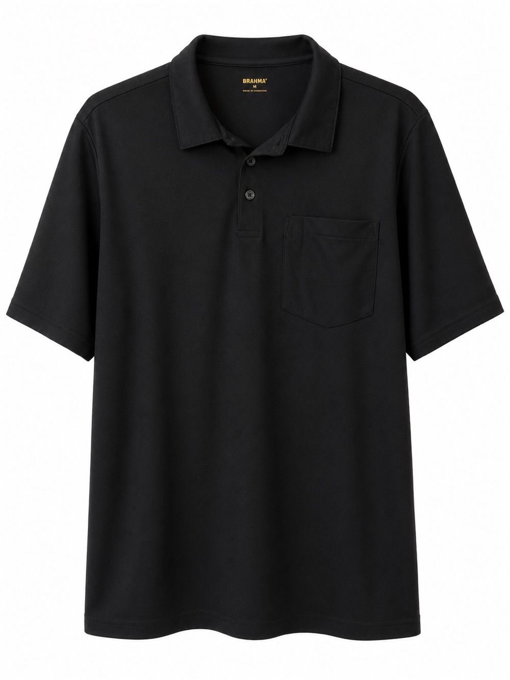 BRAHMA Men's Black Short-Sleeve Polo with Pocket size XL